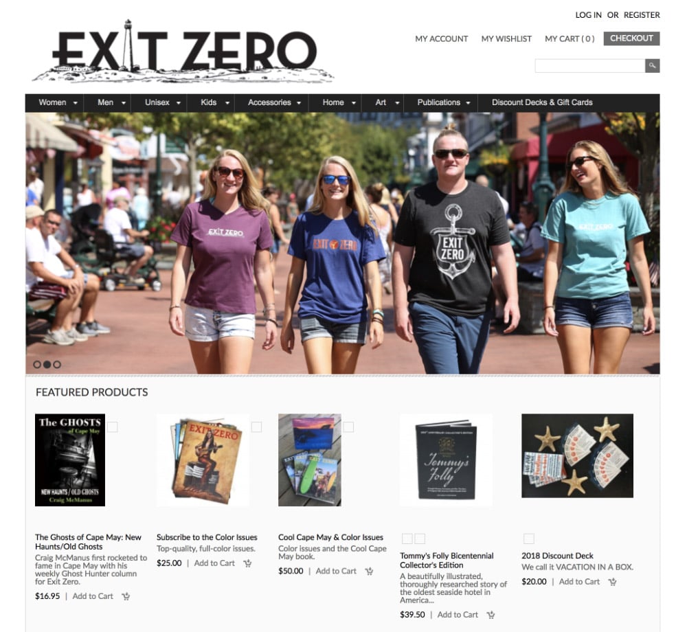 Exit Zero store website