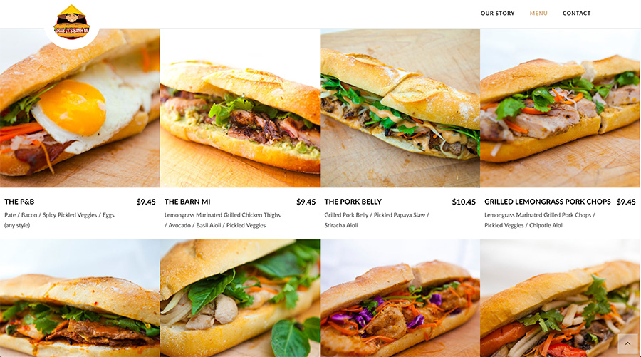 Grab Ly's Banh Mi Menu