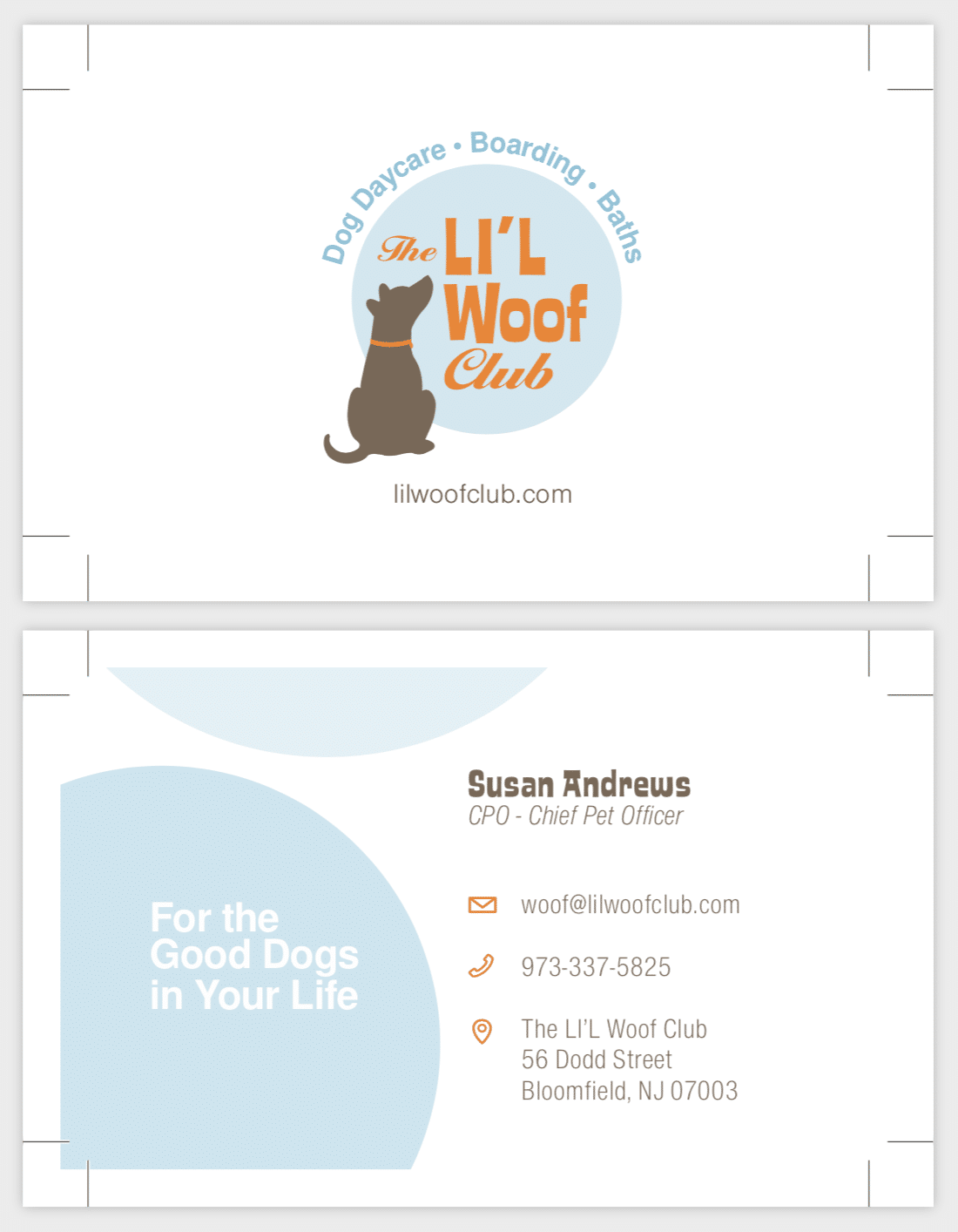 LI'L Woof Club Business Cards